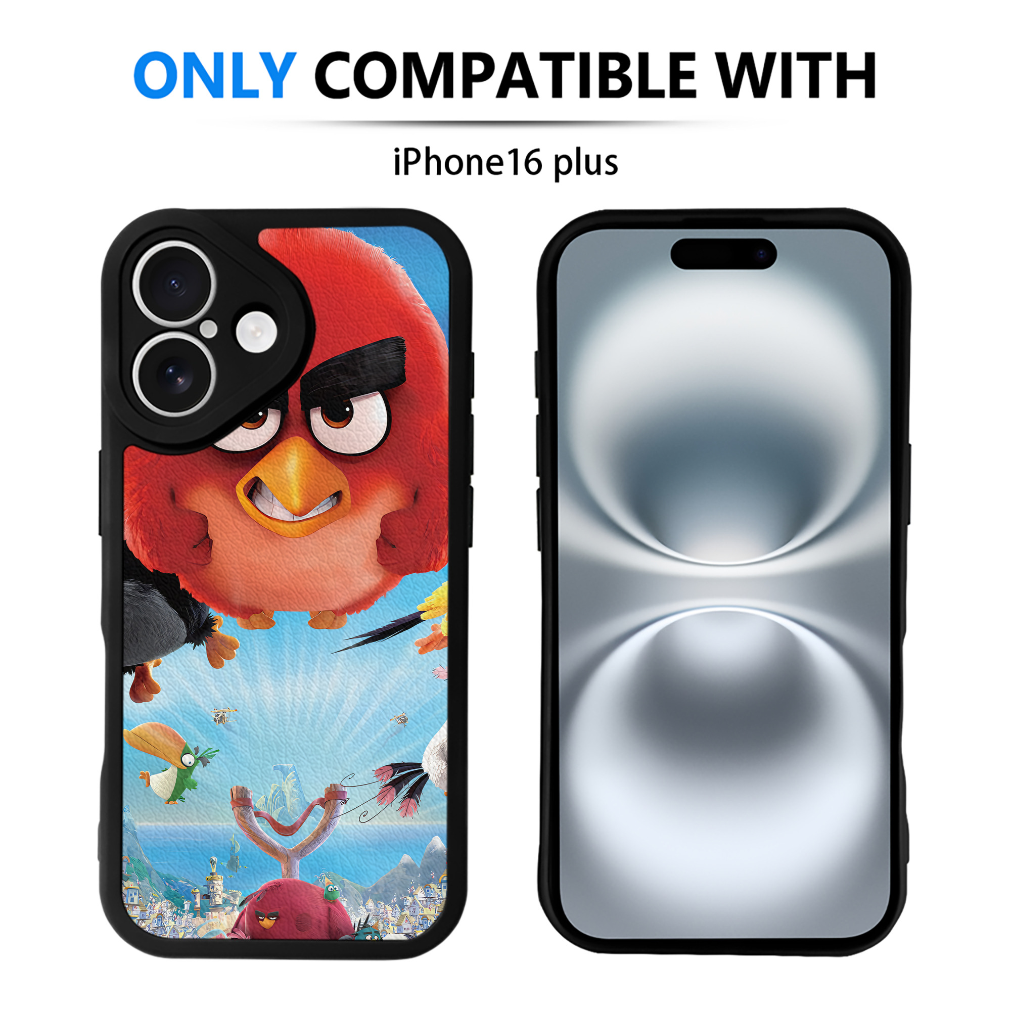 （画像用） Angry Birds アングリーバード 【iPhone 16シリーズ対応】シリコンスマホケース（レザー調） 材質：シリコン
